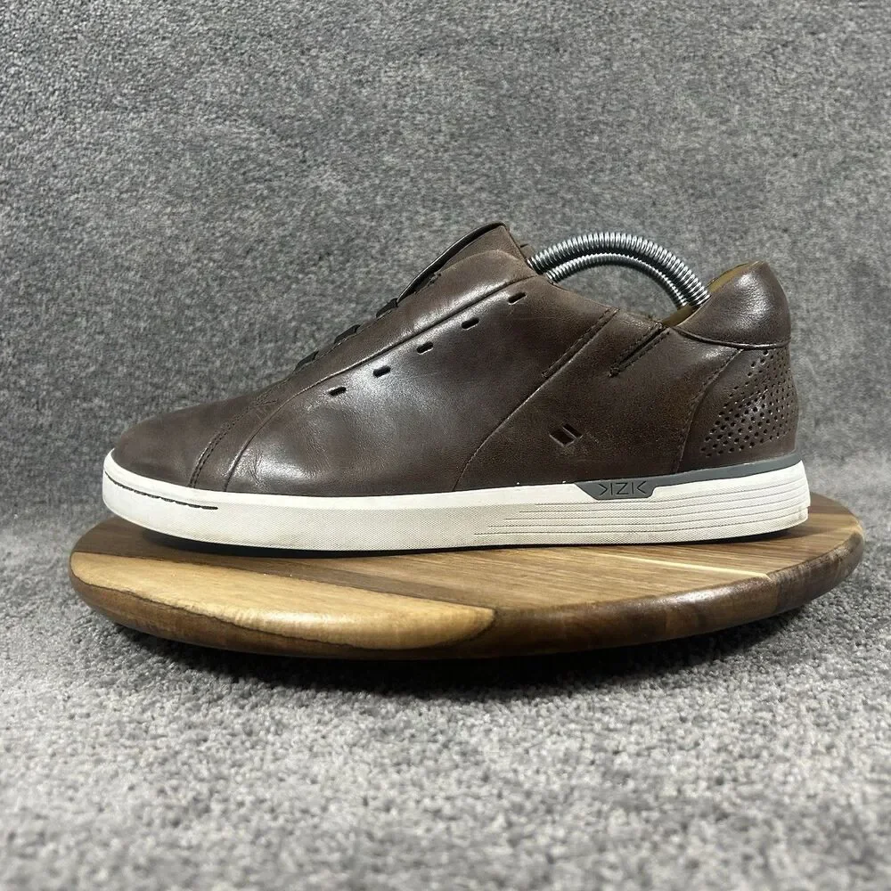 Kizik New York Mens Size 10 W Brown Leather Hands Free Slip On Casual Shoes Used